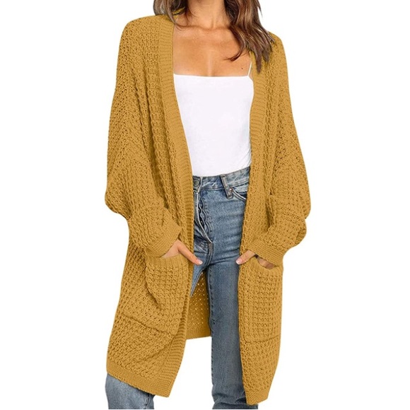 Zesica Sweaters Zesica Mustard Yellow Cardigan Sweater Poshmark